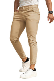 GINGTTO Men's Slim Beige Dress Joggers