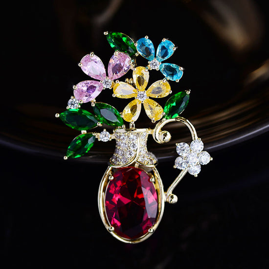 Korean Style Creative Vase Brooch for Fashion Accessories