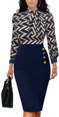 Chic Long Sleeve Bodycon Office Dress