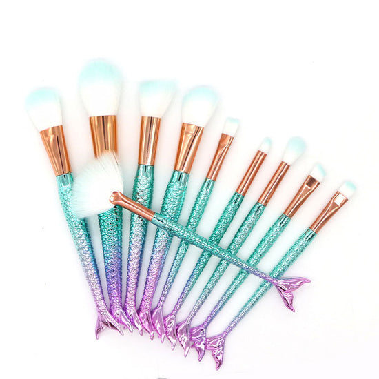 Mermaid Makeup Brush Set - Beauty Tools and Accessories