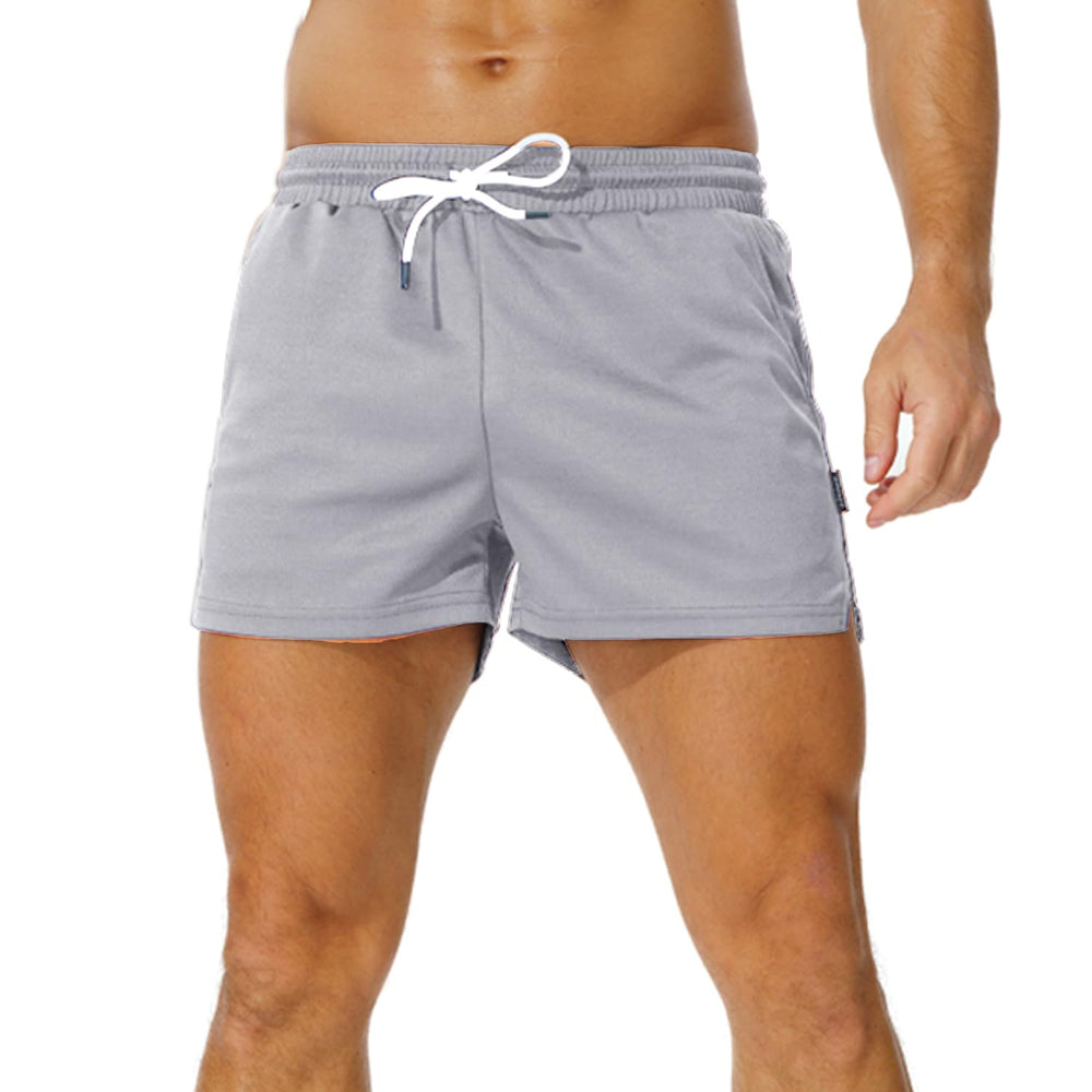 Waghaw Mens Mesh 3 Inch Running Shorts GreyL