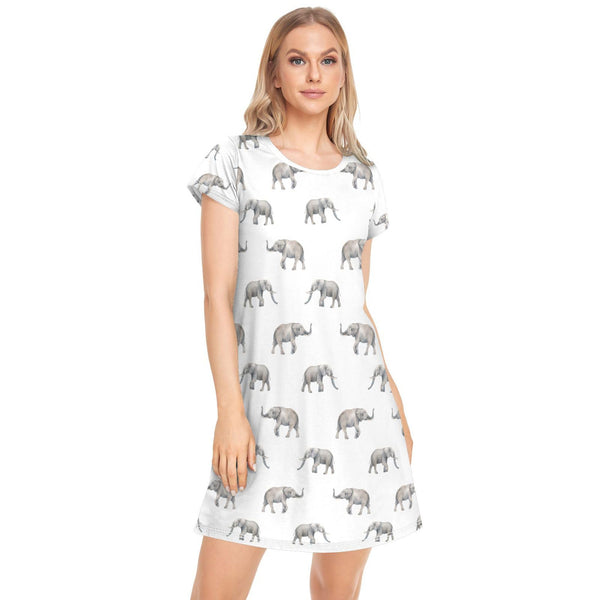 Elephant Soft Night Dress Grey