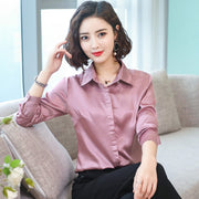 Elegant Satin Silk Shirt for Women in Office Style