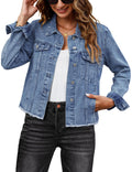women’s medium blue denim jacket – Frayed Style