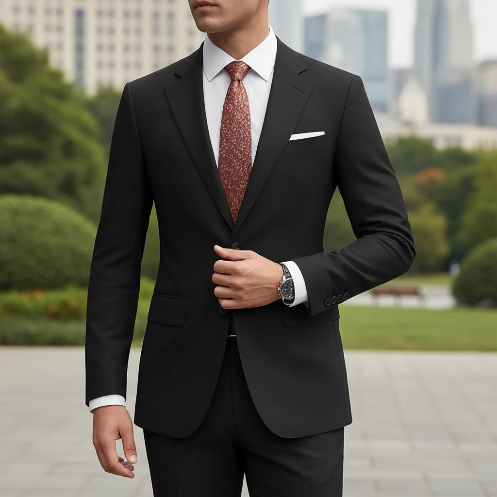 HUUTOE Sleek Black Party Dress Suit - Men's Jacket & Pants Set
