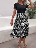 Leopard Print Ruffle Midi Dress