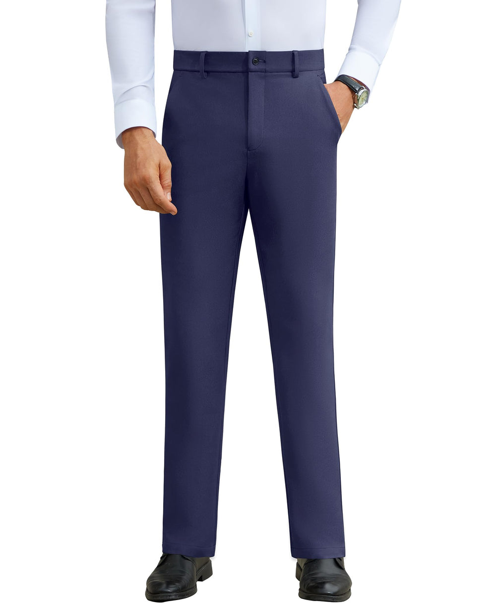 SleekFlex Mens Slim Dress Pants with Stretch