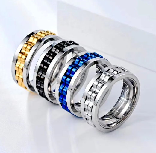 Titanium Steel Fidget Gear Ring