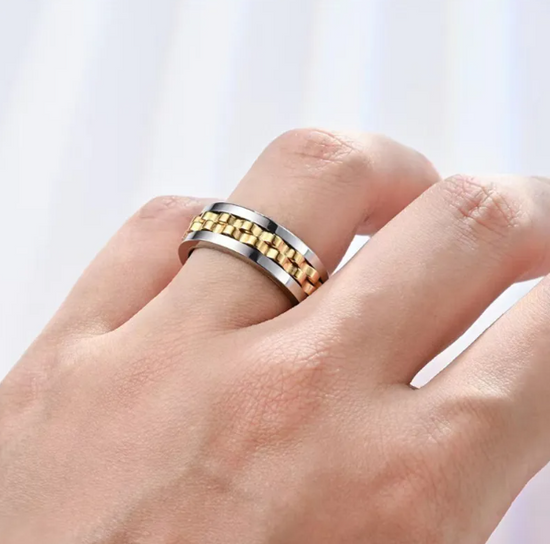 Titanium Steel Fidget Gear Ring