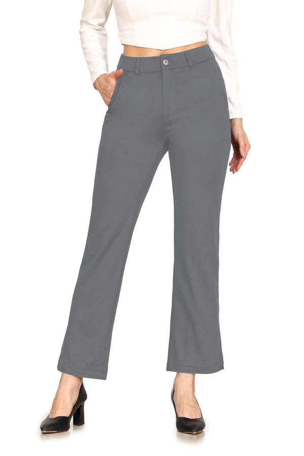 Bamans High-Waist Flare Leg Dress Pants