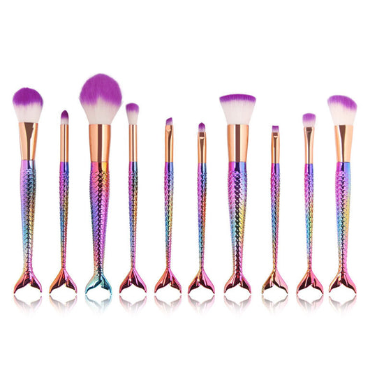 Mermaid Makeup Brush Set - Beauty Tools and Accessories