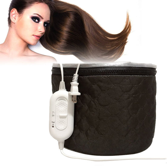 XNX 110V Electric Hair CapHair Care HatHome Hair SPA Beauty CapHair Steamer Thermal Heat CapNourishing Hair Hat with 3 Mode Temperature Control Black