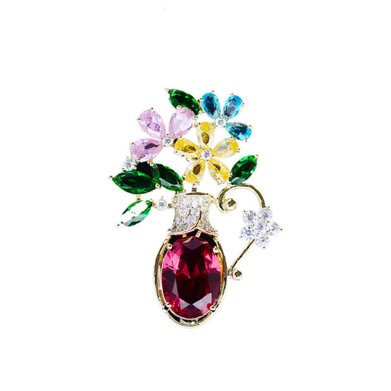 Korean Style Creative Vase Brooch for Fashion Accessories