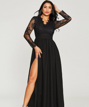 V-Neck Lace Gala Dress - Elegant Summer Long Dress