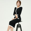 Chic Autumn Cable-Knit Midi Dress