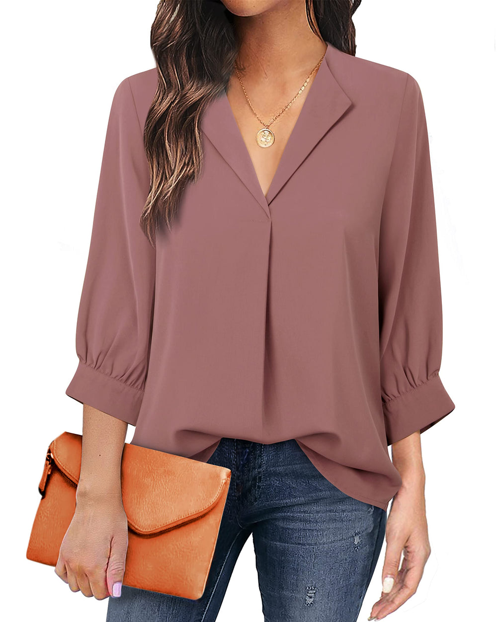 VogueChic 3/4 Sleeve Chiffon Office Blouse
