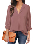 VogueChic 3/4 Sleeve Chiffon Office Blouse