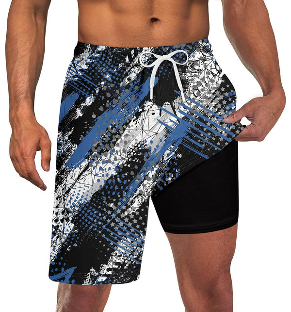 Men's 9" Graffiti Board Shorts with Compression Liner