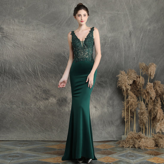 Elegant Beaded Bridal Toast Gown