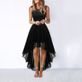 Women's Sleeveless Chiffon A-Line Dress with Lace Detail