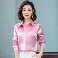 Elegant Satin Silk Shirt for Women in Office Style