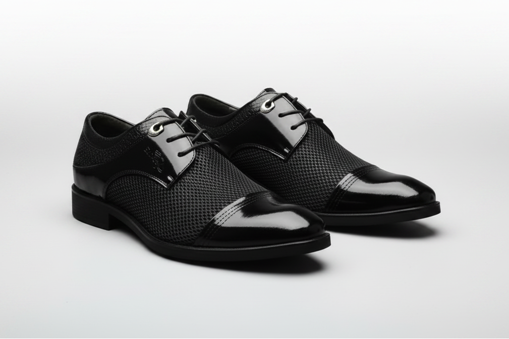Shiny Pointed Dress Shoes for Men