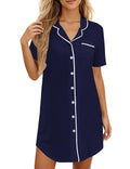 KCW Women's Soft Viscose Nightgown with Button Front
