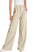 ELLEVEN High Waist Business Dress Pants - Wide Leg Apricot