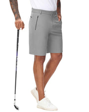 Men's Stretch Golf & Hiking Shorts with Pockets - Light Grey
