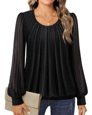 Timeson Elegant Long-Sleeve Office Blouses 2024