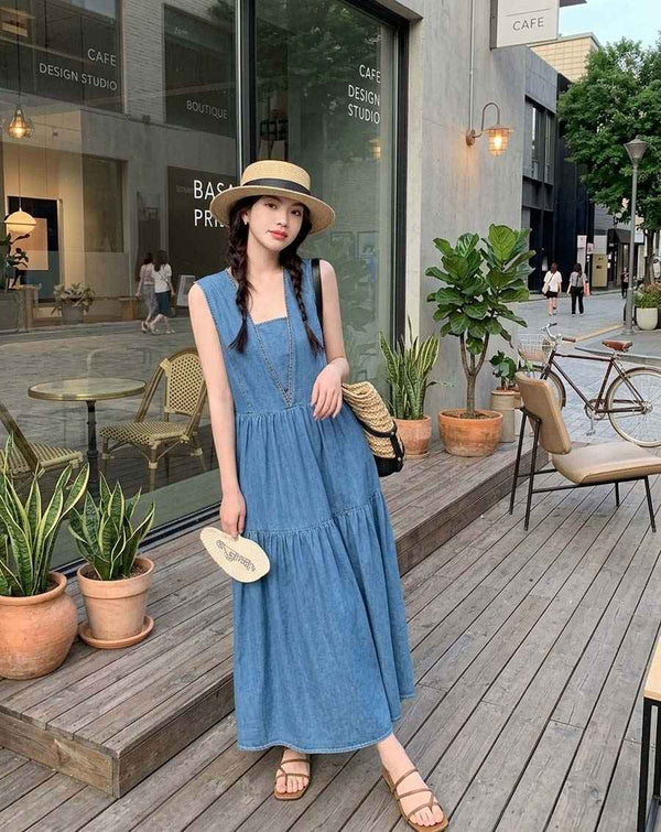 Denim Strap Dress for Women
