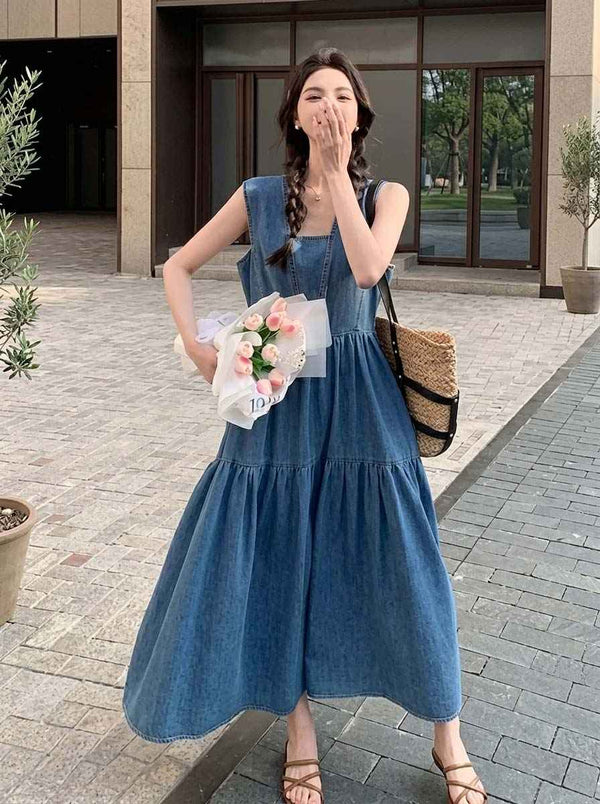 Denim Strap Dress for Women