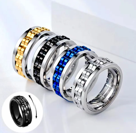 Titanium Steel Fidget Gear Ring
