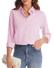 Chic J.VER Women's Light Pink Chiffon Blouse