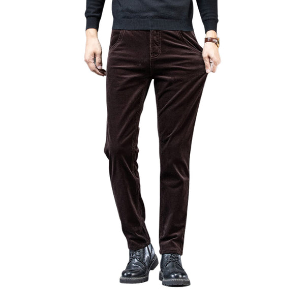 Corduroy Classic Slim Men's Pants (Coffee 29)
