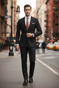 HUUTOE Sleek Black Party Dress Suit - Men's Jacket & Pants Set