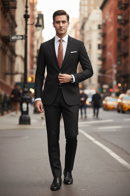 HUUTOE Sleek Black Party Dress Suit - Men's Jacket & Pants Set