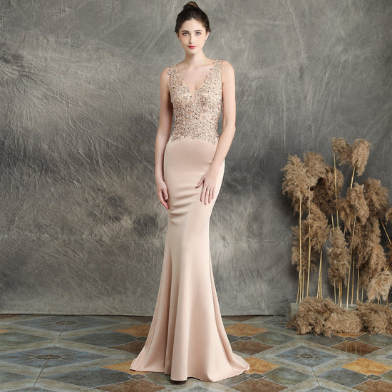 Elegant Beaded Bridal Toast Gown