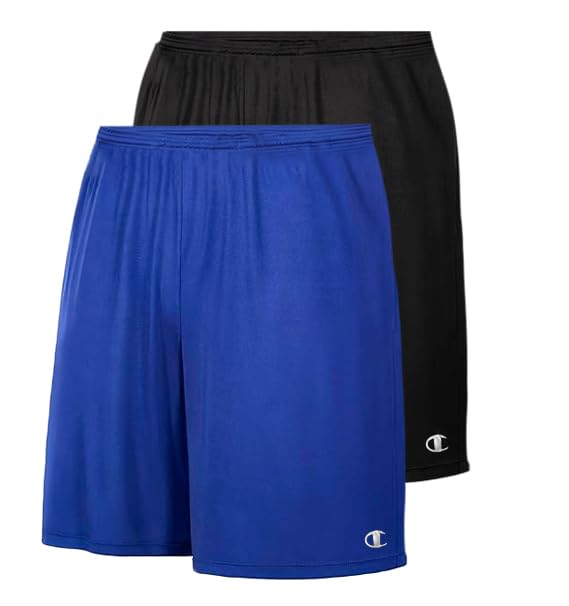 Champion Athletic Dry Fit Shorts 2-Pack, Big & Tall - Black/Royal