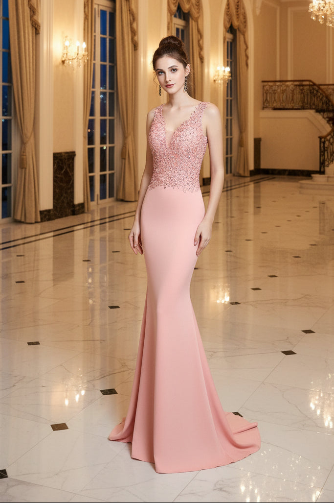 Elegant Beaded Bridal Toast Gown